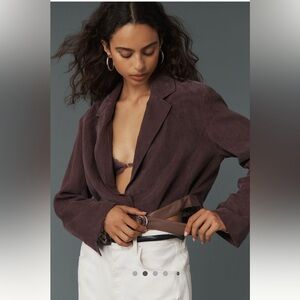 Anthropologie NWT Shrunken Belted Jacket size S.